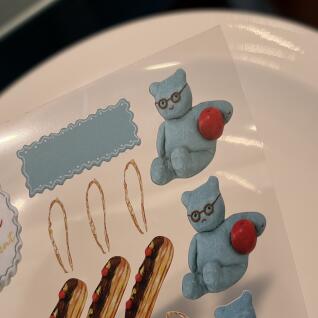 모로하나 블루곰머랭쿠키 씰스티커