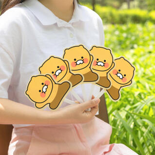 카카오프렌즈 춘식이 접이식 부채 2개