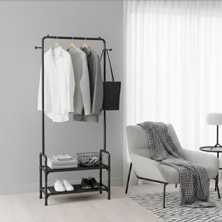 철제 스탠드행거 2단 선반 행거 스탠드옷걸이