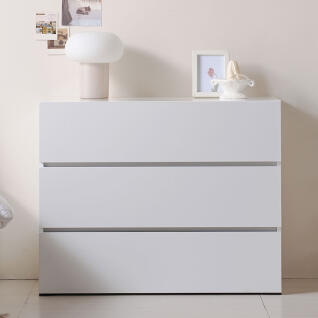 앤유 속깊은 와이드서랍장 1000 3단 화이트 서랍장