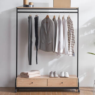 코인 옷가게 매장 튼튼한 철제 스탠드 이동식 행거