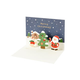 하트산타얼굴 팝업카드 