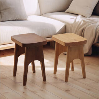 리코 소나무원목 다용도 라운드 스툴의자