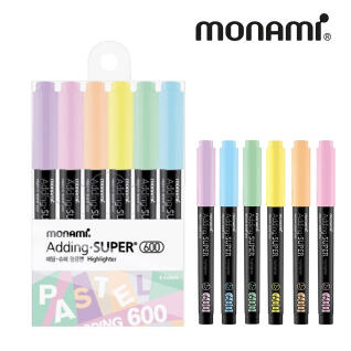 모나미 에딩슈퍼 파스텔 형광펜 6색세트