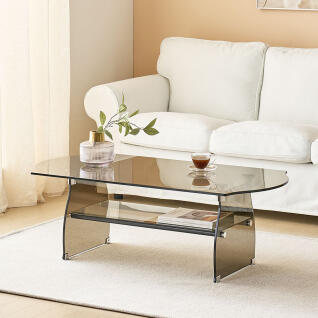 뮤트 강화유리 10T 사각 소파 투명 유리 거실 테이블