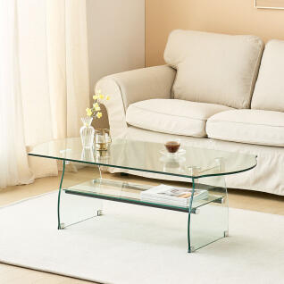 뮤트 강화유리 10T 사각 소파 투명 유리 거실 테이블