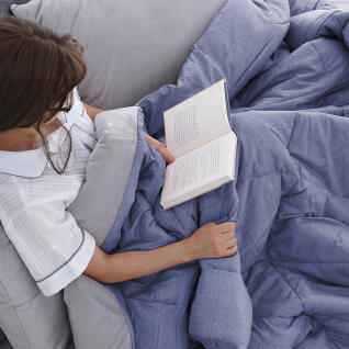 국내산 양면 발열 극세사 차렵이불 토퍼 3종 세트 Q