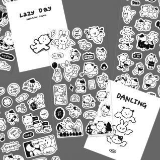 뽀작뽀작 리무버블 흑백스티커 4종 세트 (01-04)