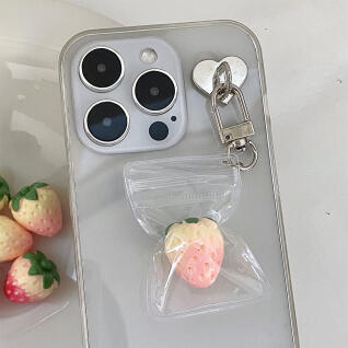 미니 지퍼백 키링 D고리 투명 파우치 열쇠고리 DIY