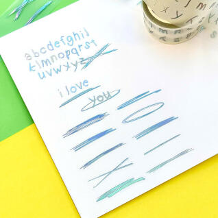 3D박 손글씨 두들 키스컷 마스킹테이프(2종)