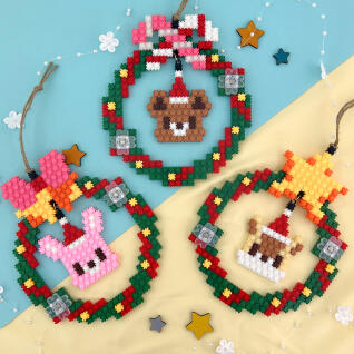 디폼 끼우기블럭 LED 동물 크리스마스 리스 (옵션)