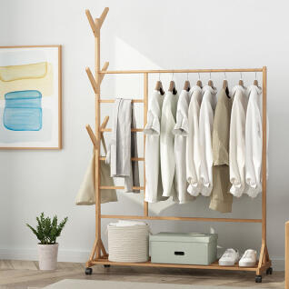 멀티 원목 행거 1000 옷걸이 스탠딩 튼튼한 우드 행거