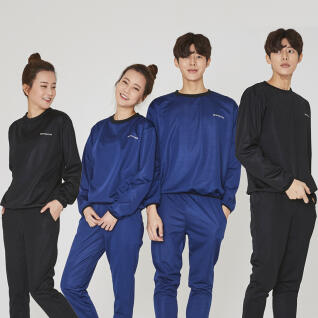 BUCK703 국내산 땀복 상하 SET 네이비 다이어트 요가복