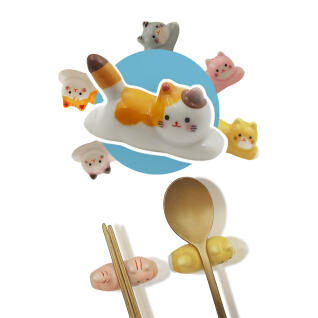 고양이 수저 받침대 숟가락 젓가락 커트러리 선물