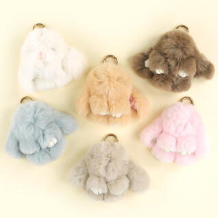 핑크풋 앙고라 토끼 인형 키링