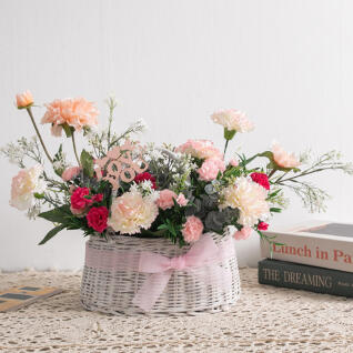 카네이션 조화 바구니 러빙유set 53cm 꽃 장식 소품