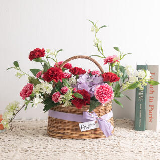 카네이션 조화 바구니 트루러브set 52cm 장식 소품