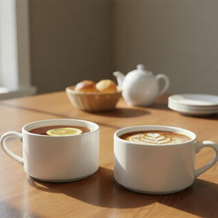 라크 호텔 티컵 화이트 모닝 커피잔 170ml 2P 세트