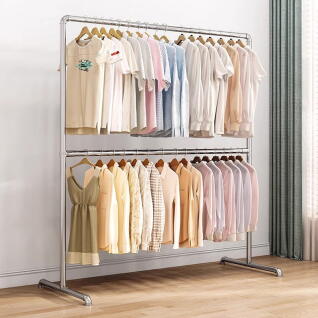 철제 파이프 행거 옷걸이 이동식 튼튼한 2단 (점보)