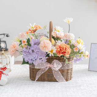 카네이션 조화 바구니 데이지 수국 set 35cm 장식