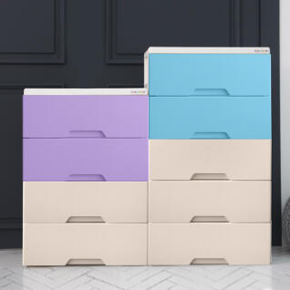 모던플러스 투톤 서랍장 4단 와이드 수납 정리함