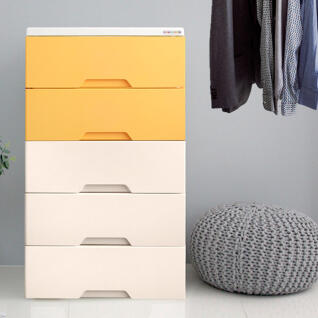 모던플러스 투톤 서랍장 5단 와이드 수납 정리함