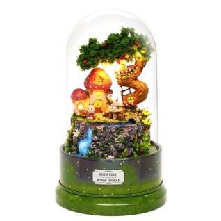 [단독특가]DIY미니어처오르골 돔하우스-머쉬룸하우스