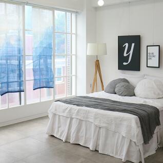 천연 쪽염색 산수화 삼베 가리개커튼 56x170