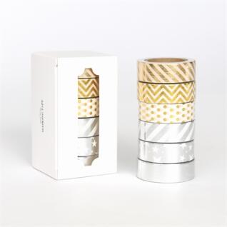 왈가닥스 포일 마스킹테이프 실버골드 6P SET