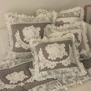 리치 프릴 쿠션 40x40 (커버)/사각쿠션/침대쿠션