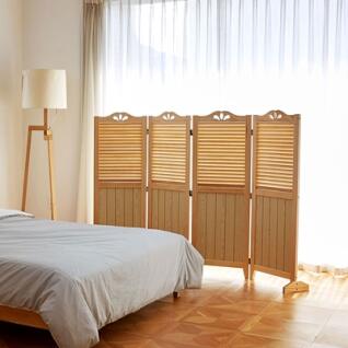 까사라움 하프갤러리 원목 4단 접이식 인테리어 낮은 파티션 2color