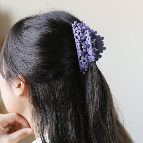 아트박스/위드마켓 [엔젤슈슈] 데이지 플라워 큐빅 집게핀(퍼플)