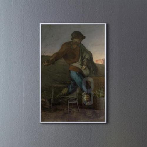 아트박스/꾸밈 pq035-장프랑수아밀레_씨앗뿌리는사람_중형메탈액자