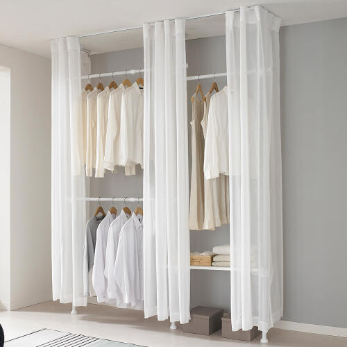 아트박스/이지온행거 국민튼튼 이지온 커튼 행거 EO-S314M 나무 선반 행거