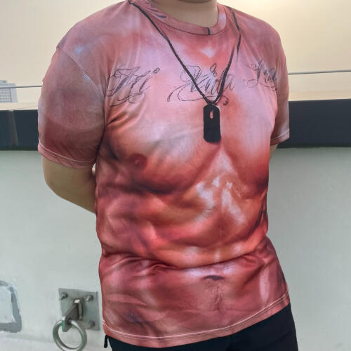 아트박스/든해상점 웃긴 근육 티셔츠 반팔 복근 몸짱 문신 선물