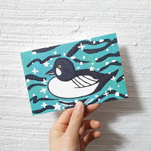 김하다 아트박스/김하다 흰뺨 오리 엽서 포스터 귀여운 카드