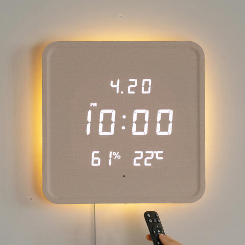 아트박스/루나리스 플라이토 3세대 백라이트 스퀘어 온습도 LED 벽시계