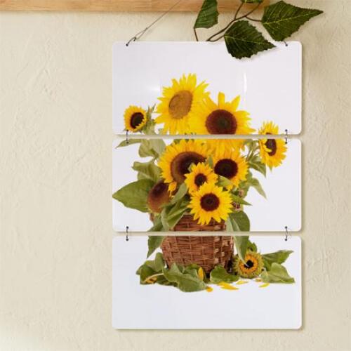 아트박스/꾸밈 nm086-멀티아크릴액자_해바라기꽃바구니(3단)