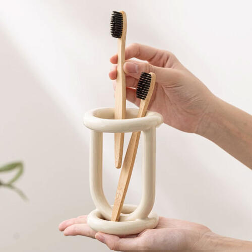 아트박스/위티위글 플라브 세라믹 오브제 디스펜서 브러쉬 칫솔 꽂이