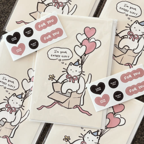 (주)위블링 아트박스/블랭크캣 블랭크캣 큐티스트 생일카드