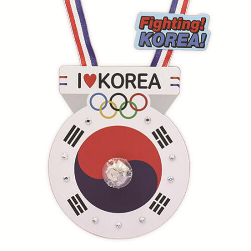 아트박스/안녕미술아 힘내요! 대한민국 LED 응원메달(4인용)