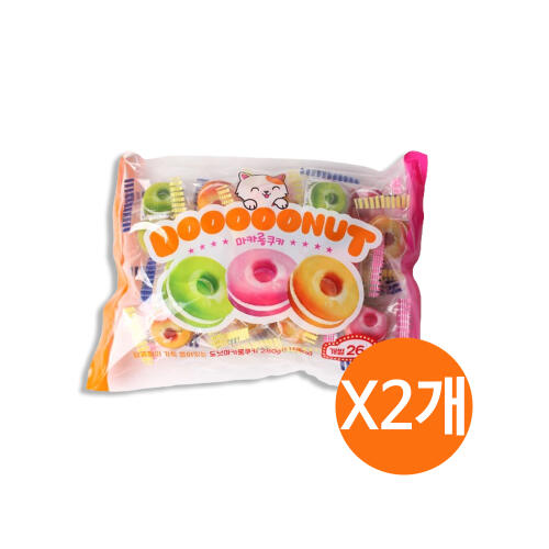 JINJIANG XUEKZI FOOD CO., LTD 아트박스/모어바이 도넛 마카롱 쿠키 280g x 2개/ 탕비실간식 개별포장