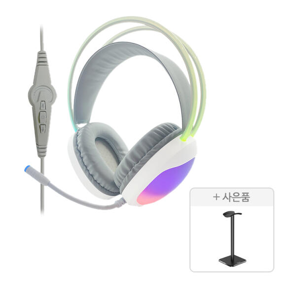 디알고 가상 7.1 오로라 RGB 게이밍 헤드셋 GHS05+거치대