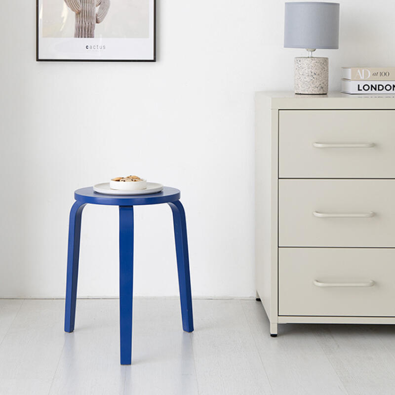 원목 스툴의자 원형스툴 화장대의자