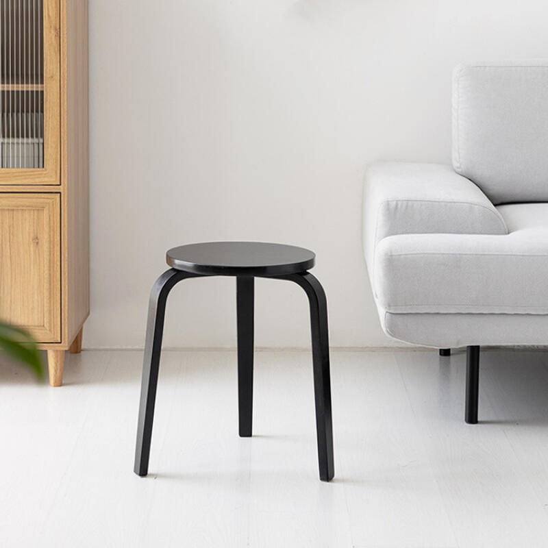 원목 스툴의자 원형스툴 화장대의자