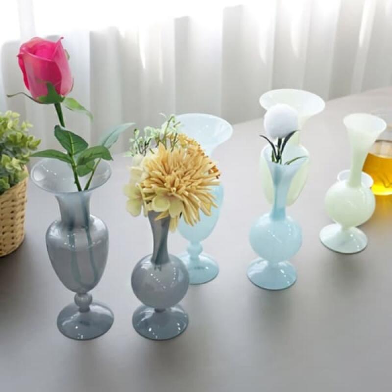 화병 꽃병 유리 인테리어 장식 밀크 글라스 3color