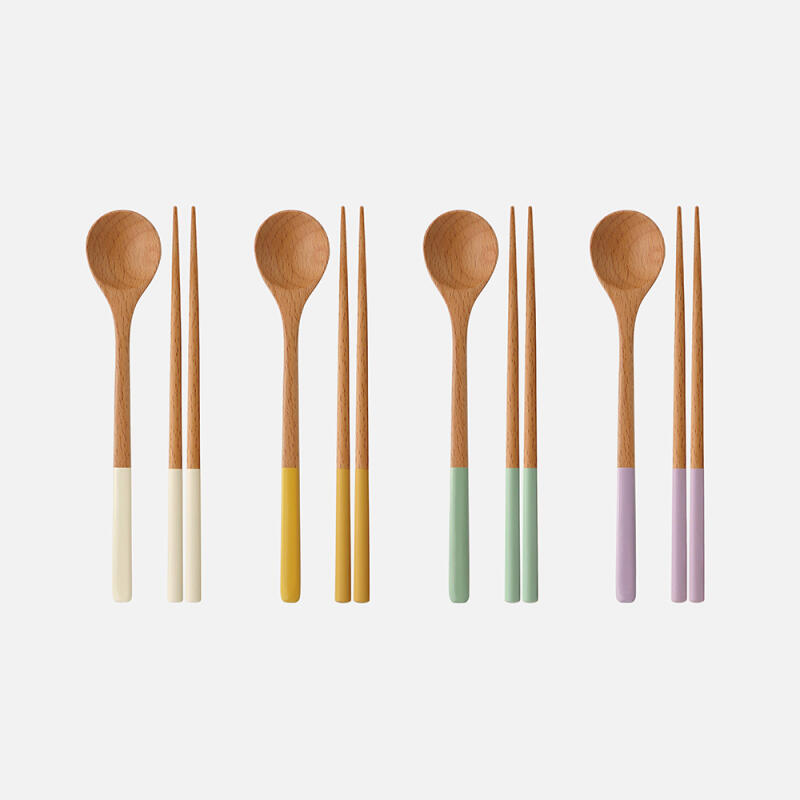 비치우드 컬러 수저세트 머스타드