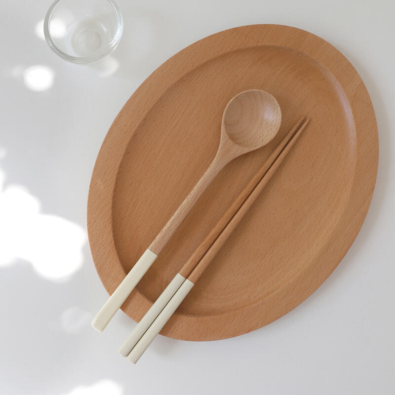 비치우드 컬러 수저세트 머스타드