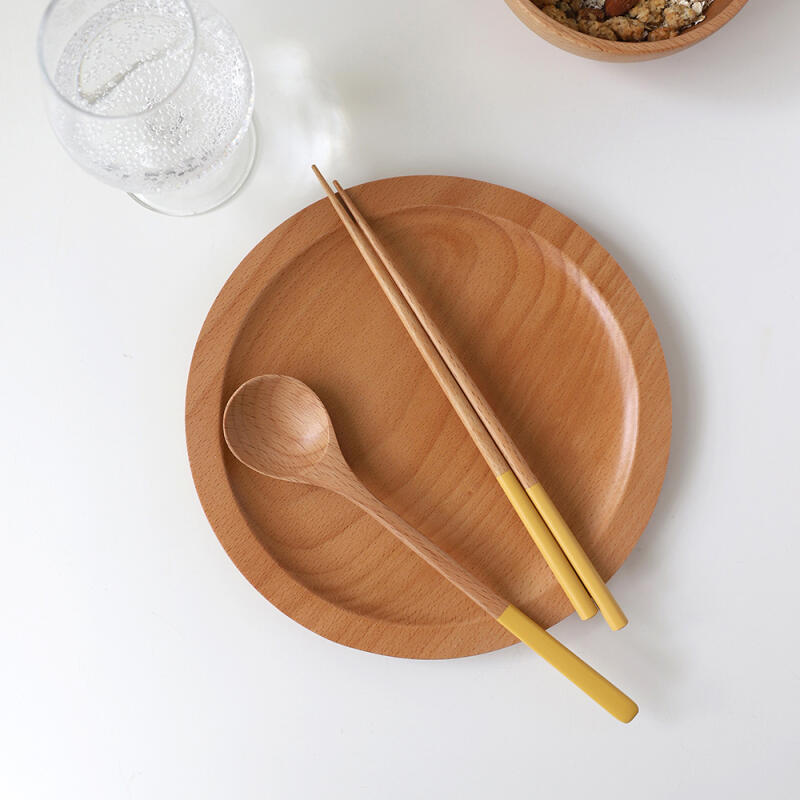 비치우드 컬러 수저세트 머스타드