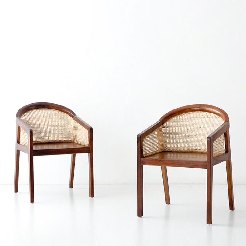 빈티지 원목 라탄의자 카페 인테리어 식탁 의자